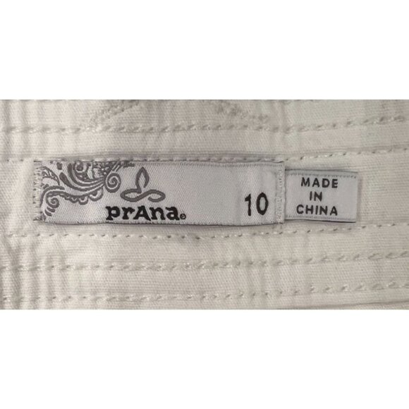 Prana Womens Tess White Cotton Shorts Size 10 With 3" Inseam - Picture 6 of 9